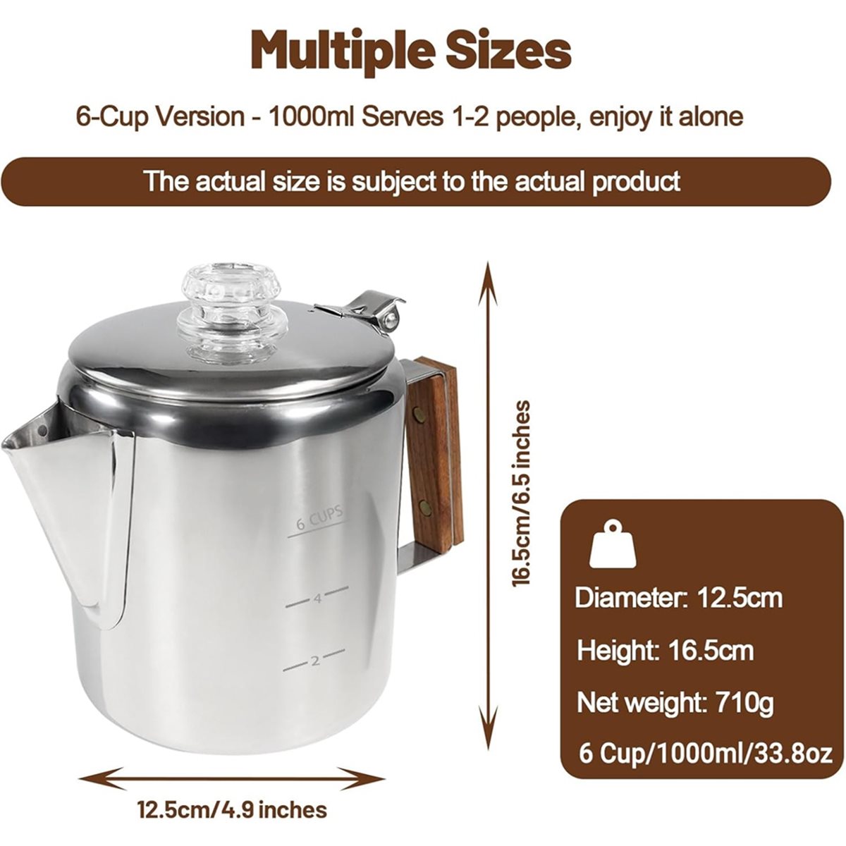 6 Cup Percolator 304 Stainless - Coffee Equipment For Camping 评论和价格